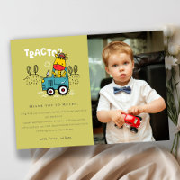 Green Giraffe In Farm Tractor Boys Photo Birthday