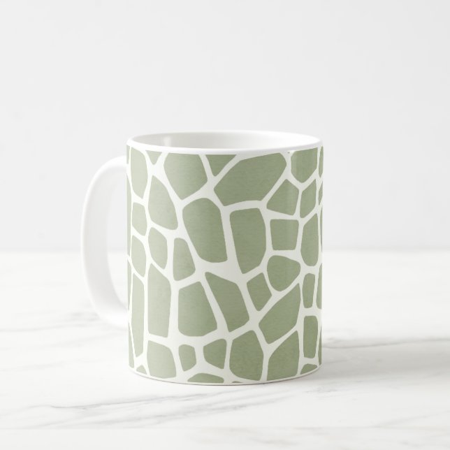 Green Giraffe Print Coffee Mug (Front Left)