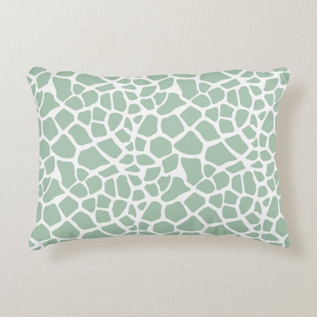 Green Giraffe Print Decorative Cushion (Front)