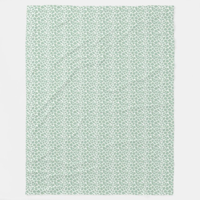 Green Giraffe Print Fleece Blanket (Front)