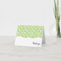 Green Giraffe Print Thank You Notes