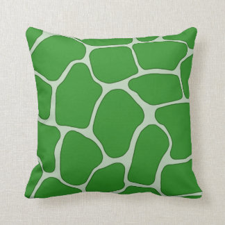 Green Giraffe Print Throw Pillows