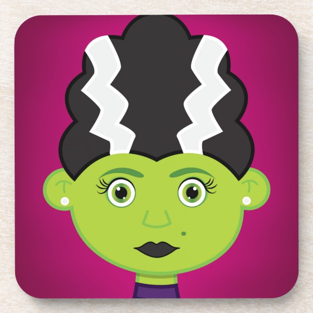 Green girl monster coaster (Front)