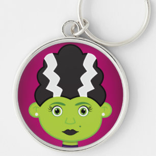 Green girl monster key ring