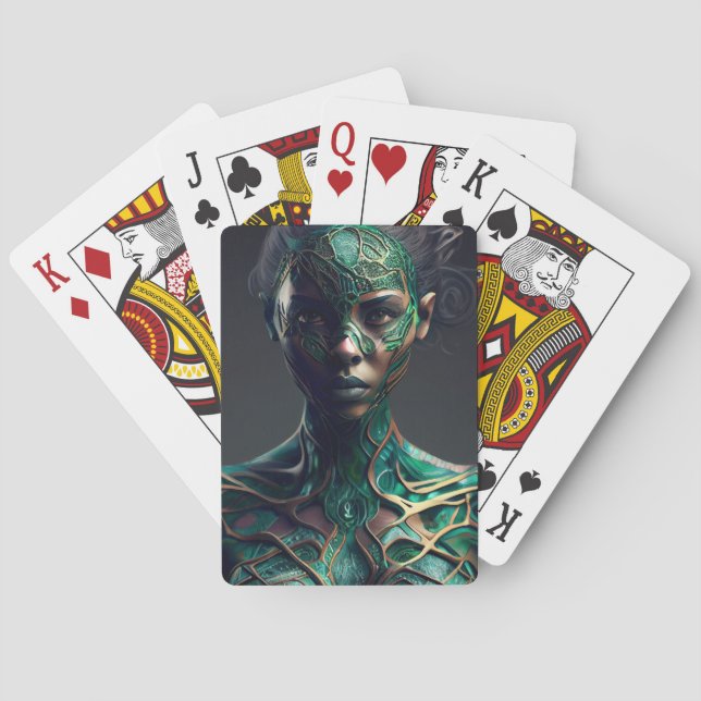 Green Girl Playing Cards (Back)