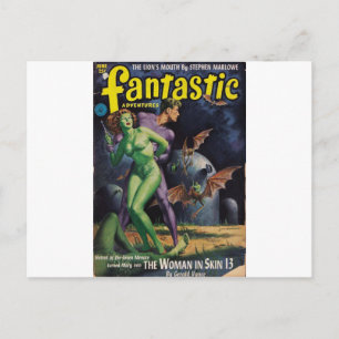 Green Girl vs Duck Bats Postcard