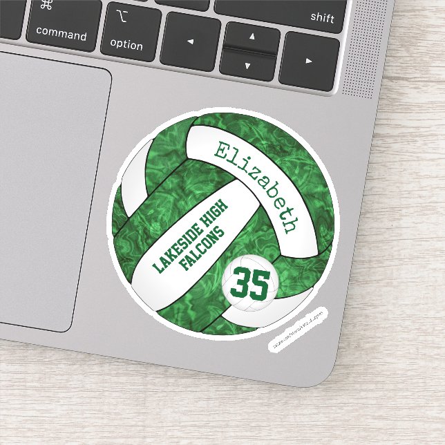 green girls volleyball w school team name (Detail)