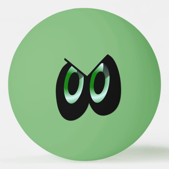 Green Glare Cartoon Eyes Ping Pong Ball (Front)