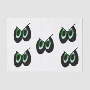 Green Glare Cartoon Eyes Tissue Paper