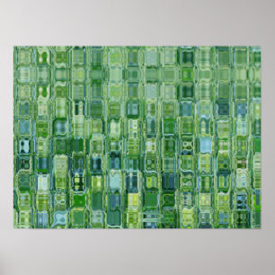Green Glass Blocks Abstract Poster