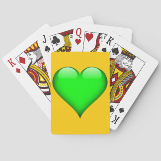 Green Glass Heart Customisable Playing Cards