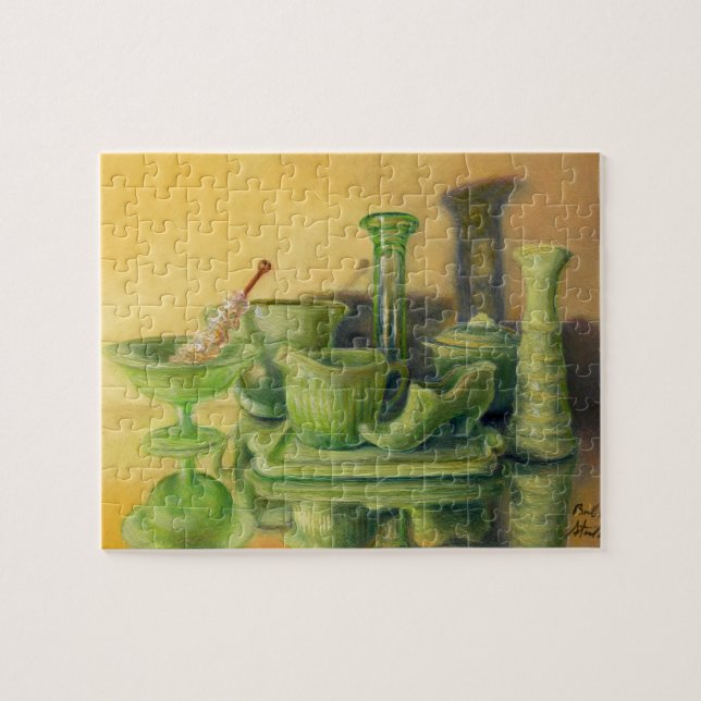 “Green Glassware” Jigsaw Puzzle (Horizontal)