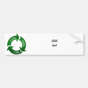 Green Glassy Recycle Symbol Bumper Sticker