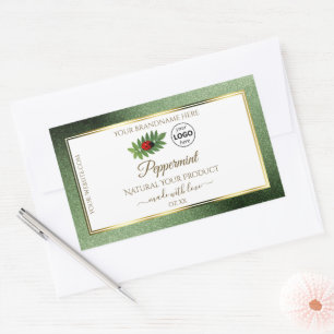 Green Glitter and White Product Label Ladybug Logo