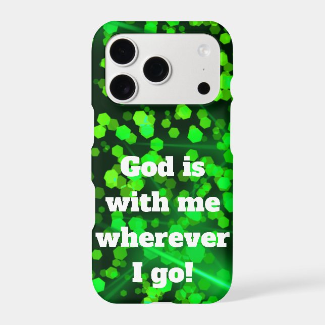 Green Glitter Christian phone case (Back)