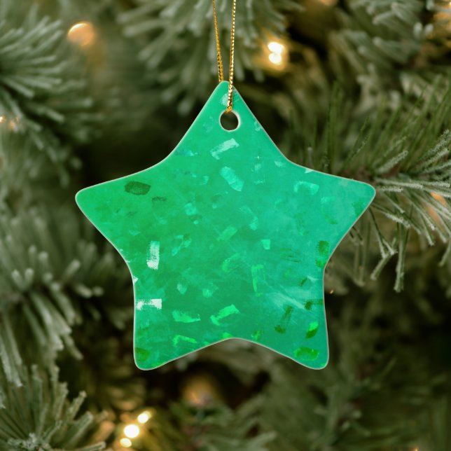 Green Glitter Christmas Ceramic Tree Decoration (Tree)