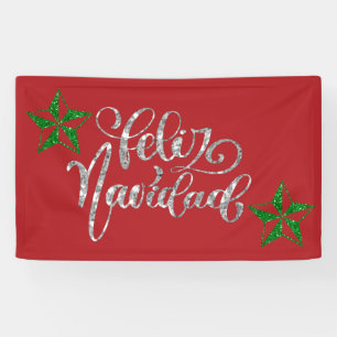 Green Glitter Christmas Star Banner