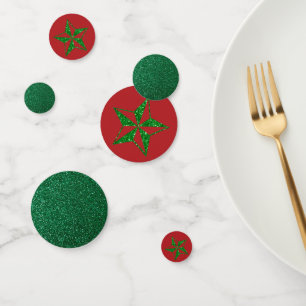 Green Glitter Christmas Star Confetti