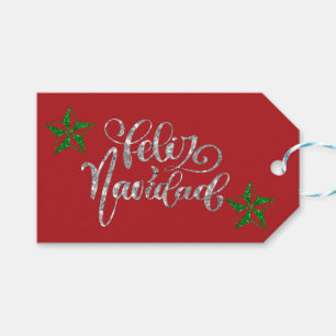 Green Glitter Christmas Star Gift Tags