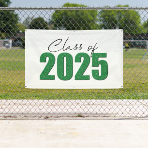 Green Glitter Class of 2025 Banner