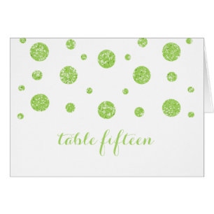 Green Glitter Confetti Table Number Card