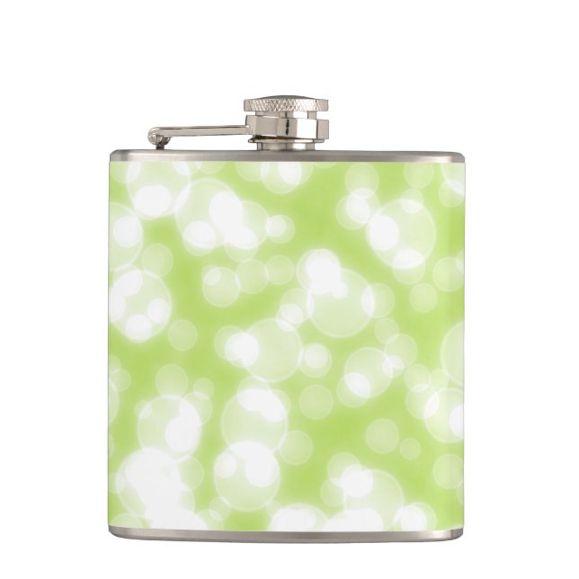 Green Glitter Faux foil Confetti Hip Flask (Front)