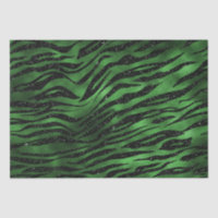 Green Glitter Glam Tiger Stripes Pattern