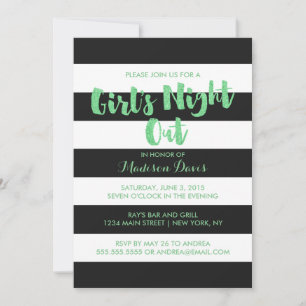 Green Glitter Glamourous Bachelorette Party Invite