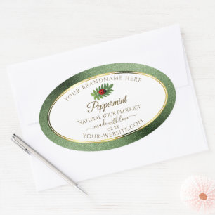 Green Glitter Gold and White Product Label Ladybug