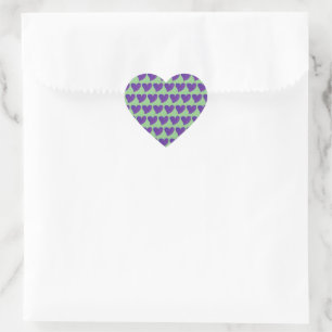 Green Glitter Heart Sticker