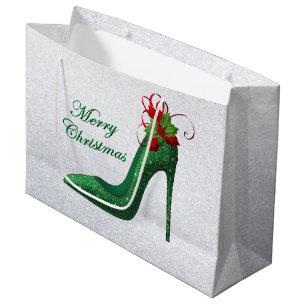 Green Glitter Heels Gift Bag