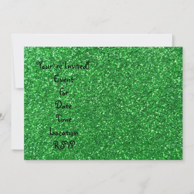 Green glitter invitation (Front)