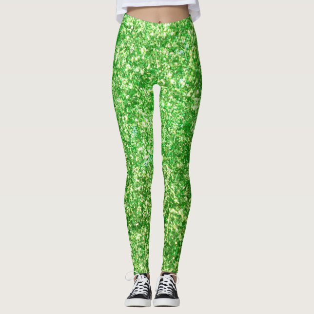 Green Glitter leggings (Front)