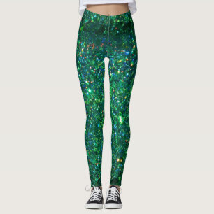 Green Glitter Leggings
