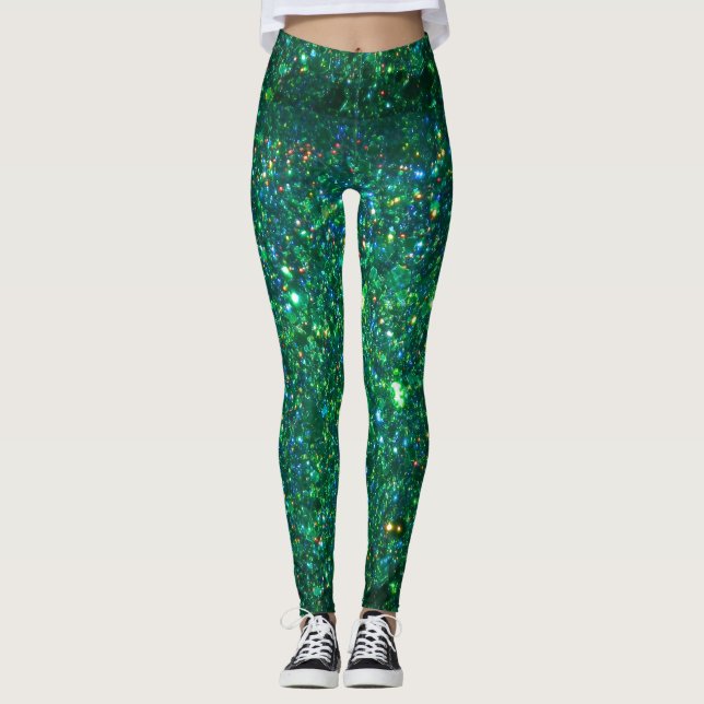 Green Glitter Leggings (Front)