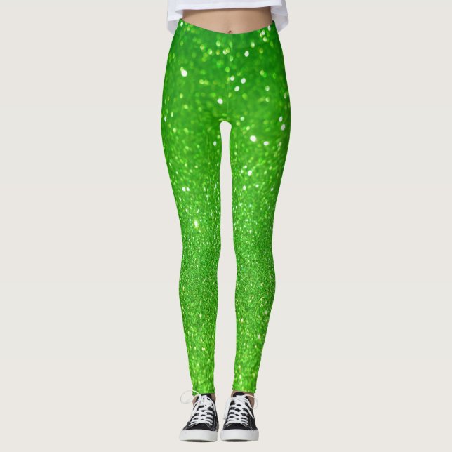 Green glitter leggings (Front)
