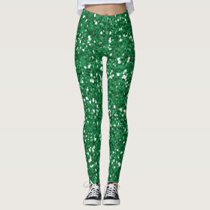 Green glitter leggings