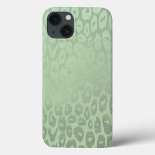 Green Glitter Leopard Texture iPhone 13 Case