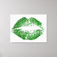 Green Glitter Lips #2