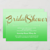 Green Glitter Ombre Bridal Shower Invitation (Front/Back)