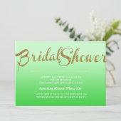 Green Glitter Ombre Bridal Shower Invitation (Standing Front)