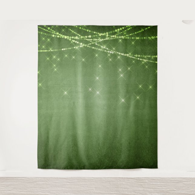 Green Glitter Photo Booth Backfrop Tapestry (Front)