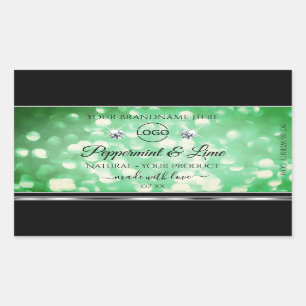 Green Glitter Product Labels Sparkle Diamonds Logo