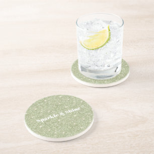 Green Glitter Sparkle Coaster