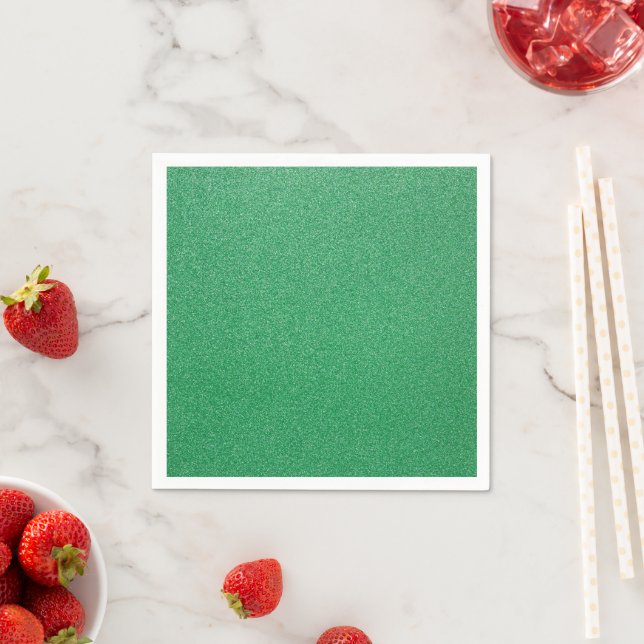 Green Glitter, Sparkle, Glitter Background Napkin (Insitu)