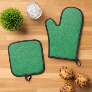 Green Glitter, Sparkle, Glitter Background Oven Mitt & Pot Holder Set