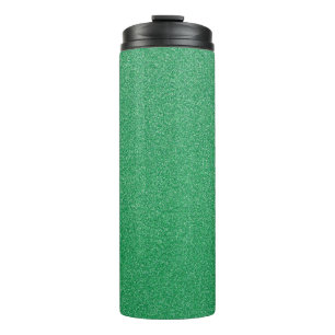 Green Glitter, Sparkle, Glitter Background Thermal Tumbler