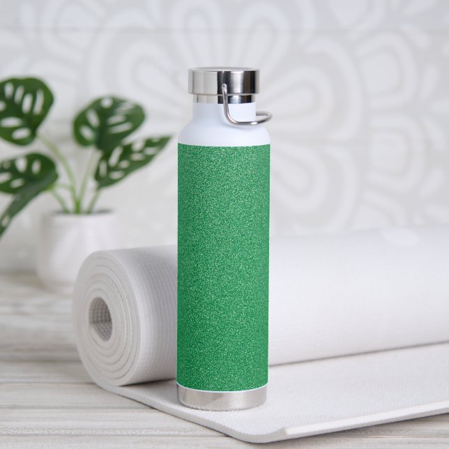 Green Glitter, Sparkle, Glitter Background Water Bottle (Yoga)