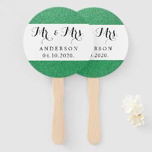 Green Glitter, Sparkly, Shiny Glitter, Wedding Hand Fan
