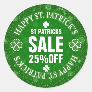 Green Glitter St Patrick&#39;s Custom Sale Sticker